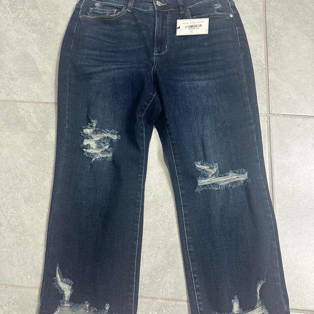 Women's Distressed Blue Jeans